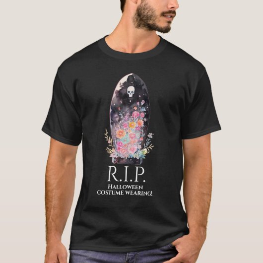 Grappige Halloween rust in vrede grafsteen T-shirt (Voorkant)