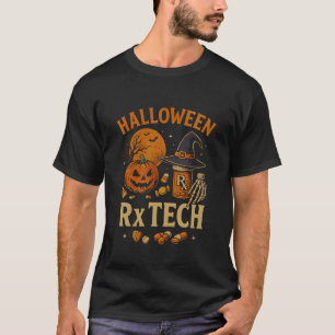 Grappige Halloween Rx Tech Griezelfles Medicijn Ko T-shirt