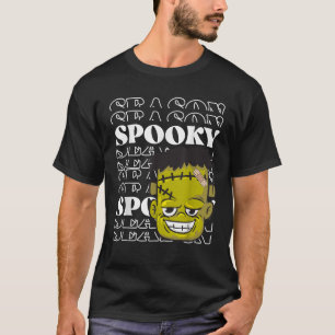 Grappige Halloween Scary Green Zombie Frankenstein T-shirt