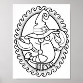 Grappige Halloween Scorpion kleurplaat Poster (Voorkant)