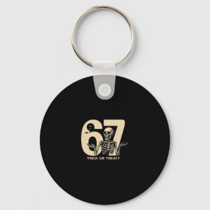 Grappige Halloween Skelet 67 Truc of Behandel T-sh Sleutelhanger