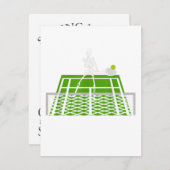 grappige halloween skelet schedel speelt tennis kaart (Voorkant / Achterkant)