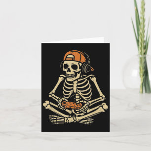 Grappige Halloween Skeleton Gamer Video Gaming Boy Kaart