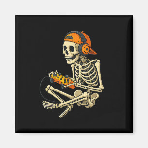 Grappige Halloween Skeleton Gamer Video Gaming Boy Magneet