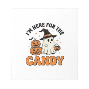 Grappige Halloween Snoep Geest Pompoen Vintage Ont Notitieblok