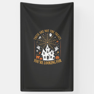 Grappige Halloween-snoepjes Spookhuisontwerp_ Spandoek