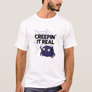 Grappige Halloween Spin Pun Creepy It Real T-shirt