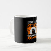 Grappige Halloween Spokenhuis Citaat Grafisch Koffiemok (Voorkant links)