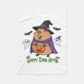 Grappige Halloween Spooky Schattigee Capybara Witc Fleece Deken (Voorkant)