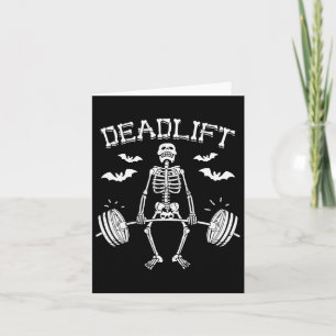 Grappige Halloween Spreuk Skelet Barbell Gym Worko Kaart