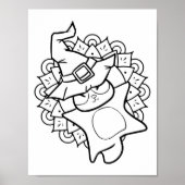 Grappige Halloween Sugar Glider Kleurplaat Poster (Voorkant)