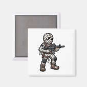 Grappige Halloween Tactical Mummy Army Mannen Vete Magneet (Voorkant / Achterkant)