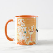Grappige Halloween Tea Skele-ton Bat Crazy Cup Mok (Links)