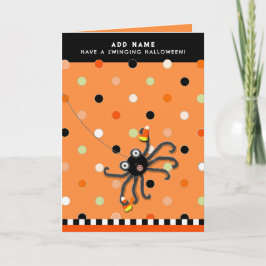 Grappige Halloween Trick-or-Treating Spider Kaart