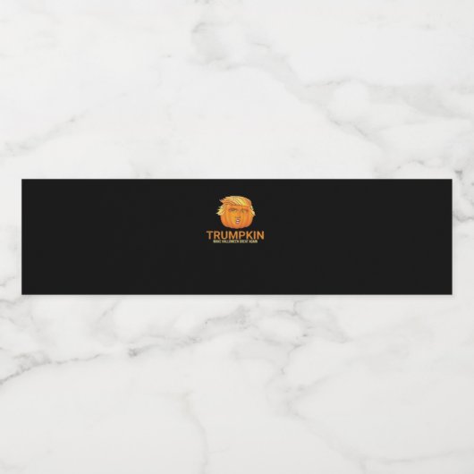 Grappige Halloween Trumpkin - Herfst Make Hallowee Waterfles Etiket (Enkel label)