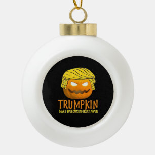 Grappige Halloween Trumpkin Keramische Bal Ornament