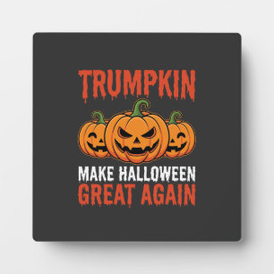 Grappige Halloween Trumpkin Pompoen Parodie Fotoplaat