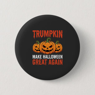 Grappige Halloween Trumpkin Pompoen Parodie Ronde Button 5,7 Cm