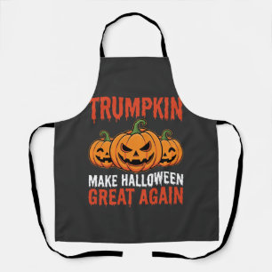 Grappige Halloween Trumpkin Pompoen Parodie Schort