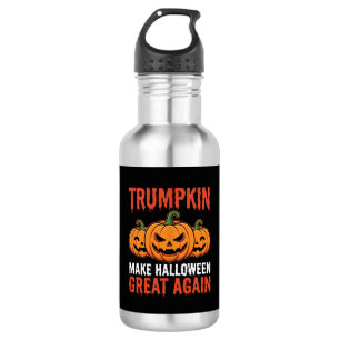 Grappige Halloween Trumpkin Pompoen Parodie Waterfles