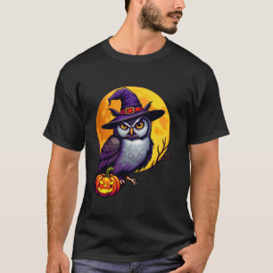 Grappige Halloween Uil Witch Pet Pompoen Halloween T-shirt
