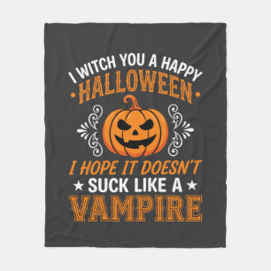 Grappige Halloween Vampier Pompoen Fleece Deken
