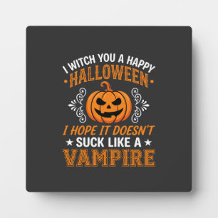 Grappige Halloween Vampier Pompoen Fotoplaat