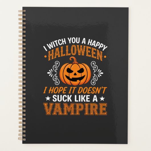 Grappige Halloween Vampier Pompoen Planner (Voorkant)