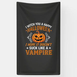 Grappige Halloween Vampier Pompoen Spandoek