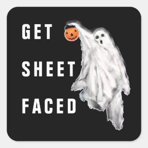 Grappige Halloween vierkante sticker