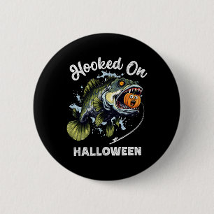 Grappige Halloween Vissen Jongens Heren Zombie B V Ronde Button 5,7 Cm