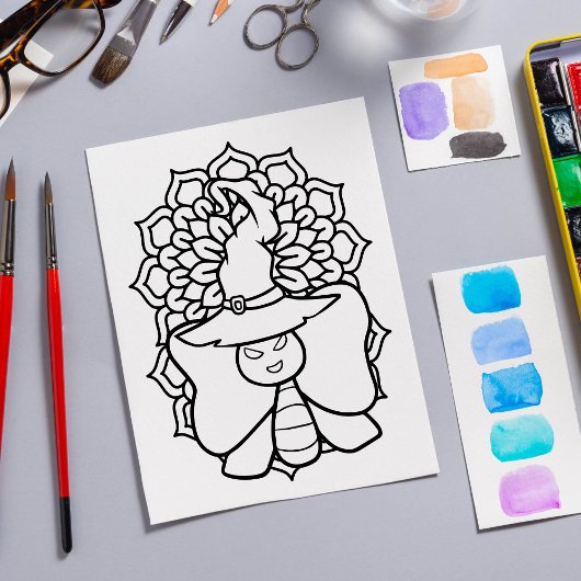 Grappige Halloween Vlinder Kleurplaat Poster