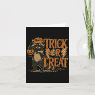 Grappige Halloween wasbeer kostuum meme truc of an Kaart