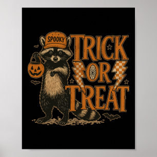 Grappige Halloween wasbeer kostuum meme truc of an Poster