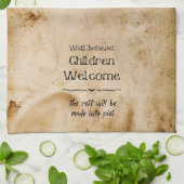 Grappige Halloween Welkom Kinderen Theedoek (Gevouwen)