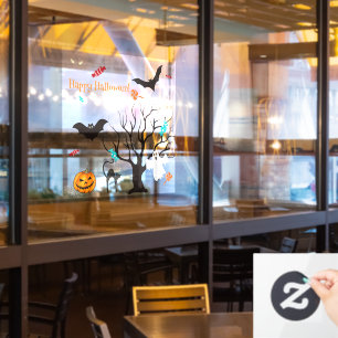 Grappige Halloween wezens en snoepjes Raamsticker