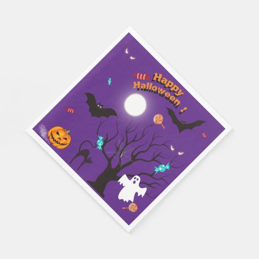 Grappige Halloween wezens en snoepjes Servet (Hoek)