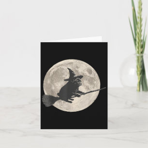 Grappige Halloween Witch Pug Moon Trick or treat S Kaart