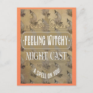 Grappige Halloween Witch Witchy Spell Briefkaart