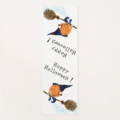 Grappige Halloween Yoga Mat Heks Pompoen Vliegen (Voorkant)