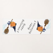 Grappige Halloween Yoga Mat Heks Pompoen Vliegen (Voorkant (horizontaal))