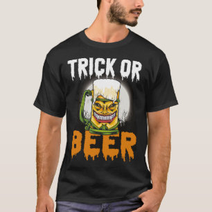 Grappige Halloween Zombie Bier Grappige Truc of Bi T-shirt