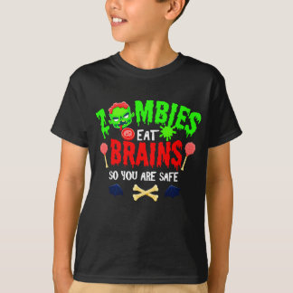 Grappige Halloween-zombies eten hersenen, je bent T-shirt