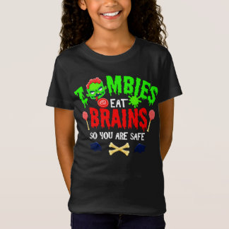 Grappige Halloween zombies eten hersenen je bent v T-shirt