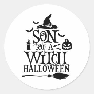 Grappige Halloween zoon van een heks Ronde Sticker