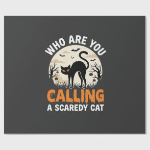 Grappige Halloween Zwarte Kat Schijtluis Vector On Cadeaupapier
