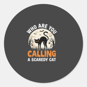 Grappige Halloween Zwarte Kat Schijtluis Vector On Ronde Sticker
