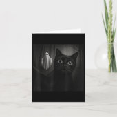 Grappige Halloween zwarte kat selfie met Soky Ghos Kaart (Voorkant)