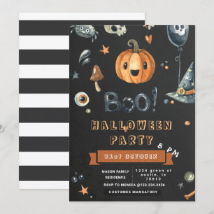 Grappige Halloweenfeest met pompoen Kaart