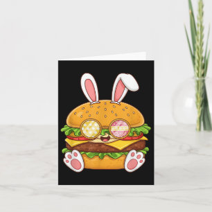Grappige Hamburger Bunny Paaseieren Paasdag Vrouwe Kaart